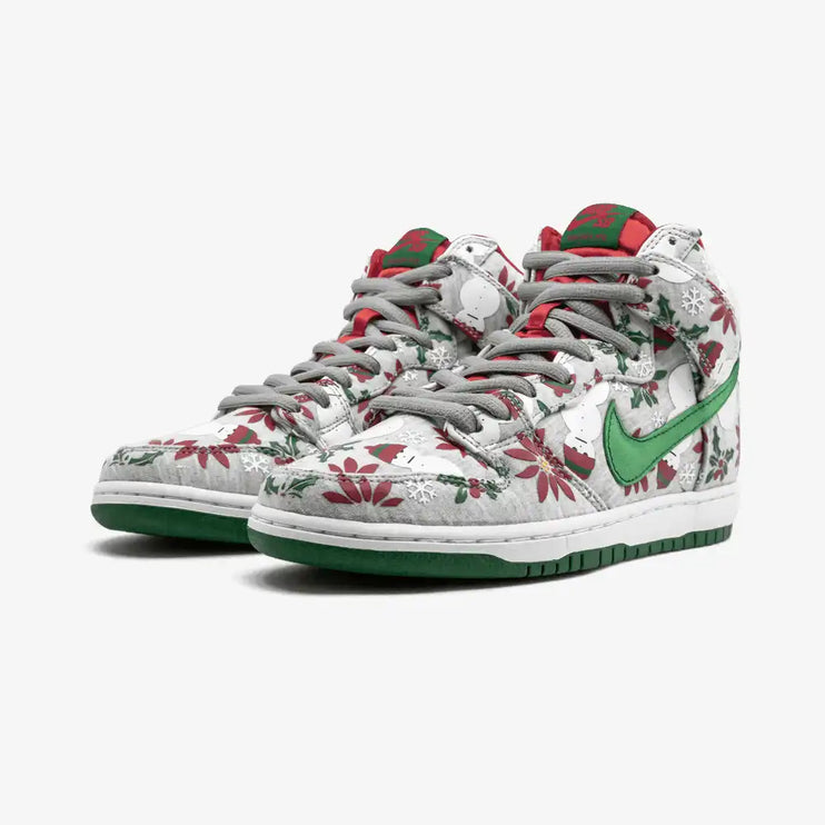 Nike Dunk SB High Concepts "Ugly Christmas Sweater" Grey