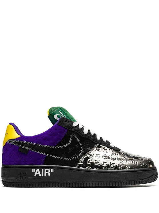 Louis Vuitton Nike Air Force 1 Low By Virgil Abloh Black Metallic Silver